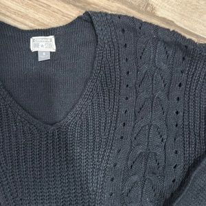 Converse | Black Cable Knit | Cropped Sweater | Size S